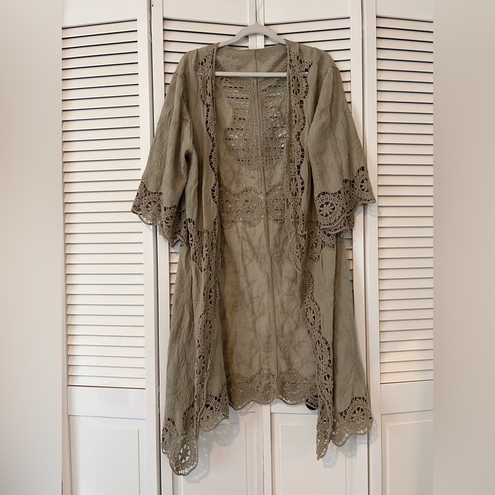 Raj Green Cotton Kimono